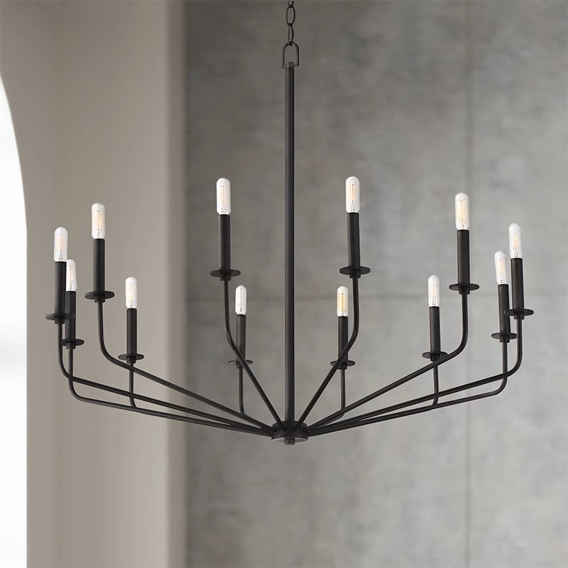 Silva Lampadari LED Moderno Industriale in Metallo Nero per Soggiorno