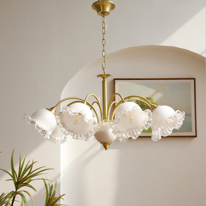 Arisha Metallo Vetro Lux Lampadario Bianco Camera da letto Soggiorno Sala da Pranzo