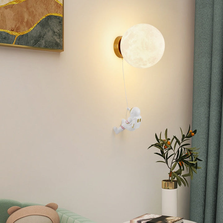 Aria Moderno Luna LED Applique Bianco Resina Camera dei Bambini