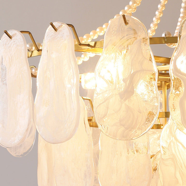 Kristy Bellissimo LED Lampadari Vetro Metallo Bianco Oro Elegante Soggiorno/Camera da Letto