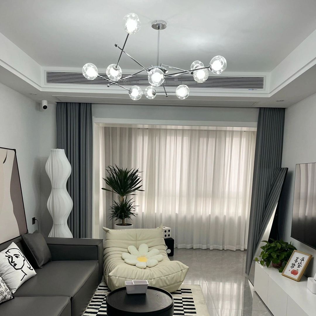 Valentina Moderno Metallo/Vetro Lux Lampadario Cromo Camera da letto/Soggiorno