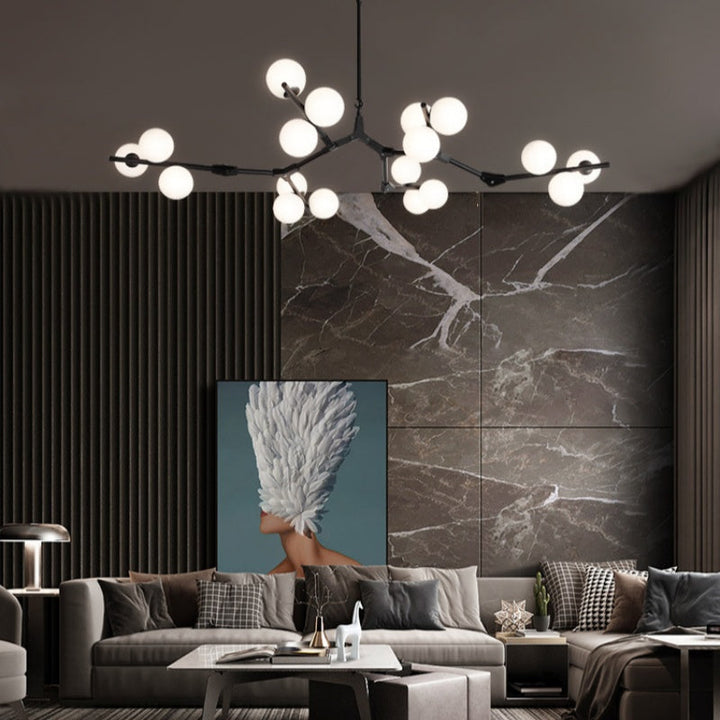 Valentina Moderno Metallo/Vetro Lux Lampadario Oro/Nero Camera da letto/Soggiorno