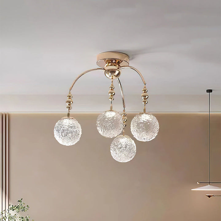 Valentina Nordico Metallo/Vetro Lux Lampadario Trasparente Soggiorno/Sala da Pranzo
