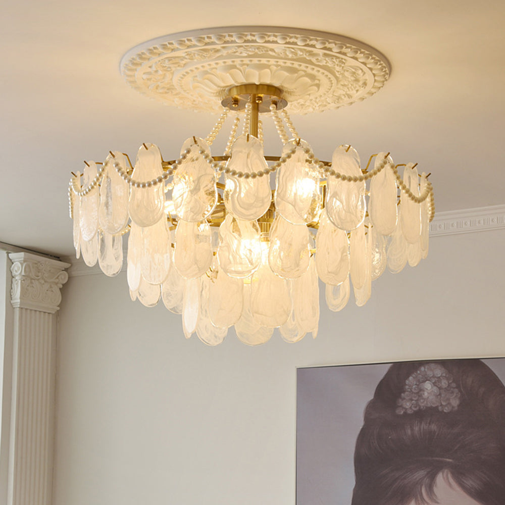 Kristy Bellissimo LED Lampadari Vetro Metallo Bianco Oro Elegante Soggiorno/Camera da Letto