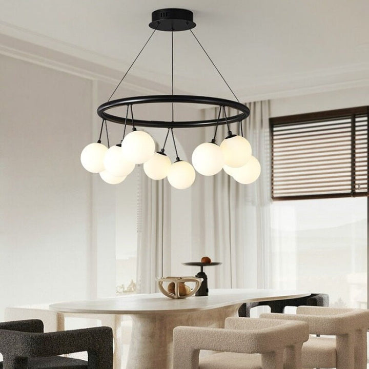 Valentina Nordico Metallo/Vetro Lux Lampadario Nero Camera da letto/Soggiorno