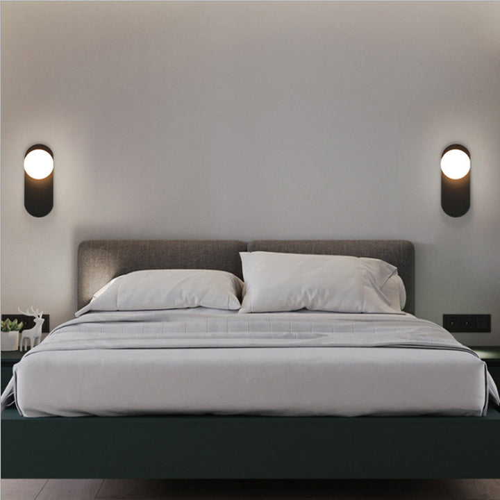 Valentina Moderno LED Vetro Metallo Applique Nero/Oro Camera da Letto