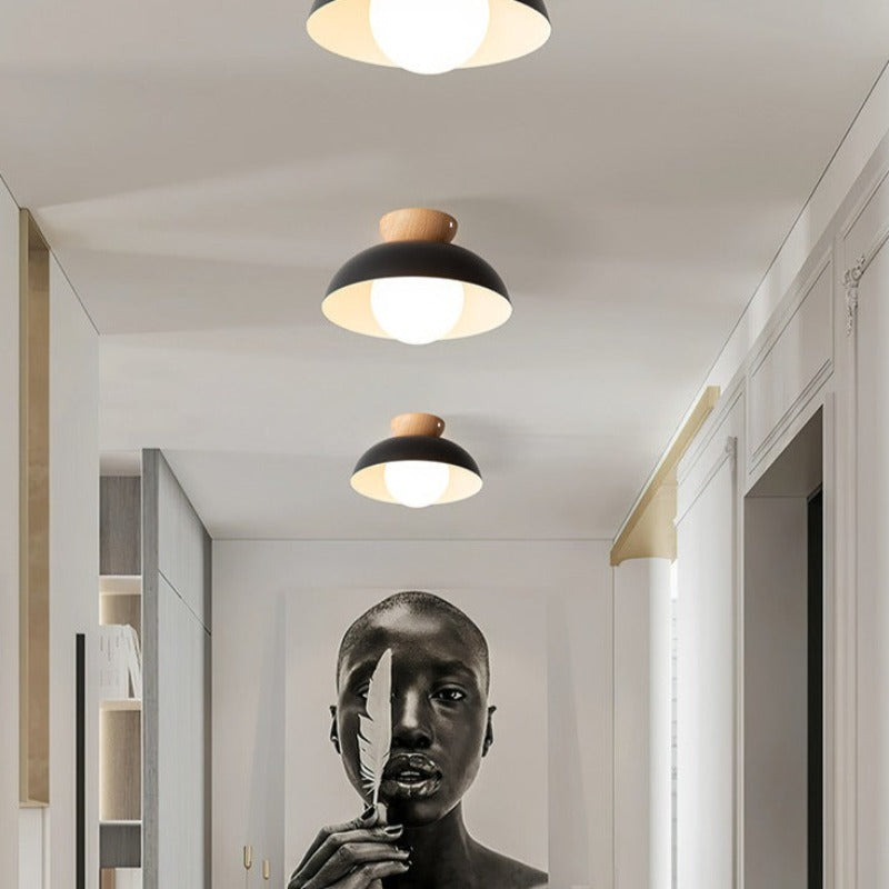 Muto Nordico Sospensione Legno Metallo Nero Bianco Cucina Balcone
