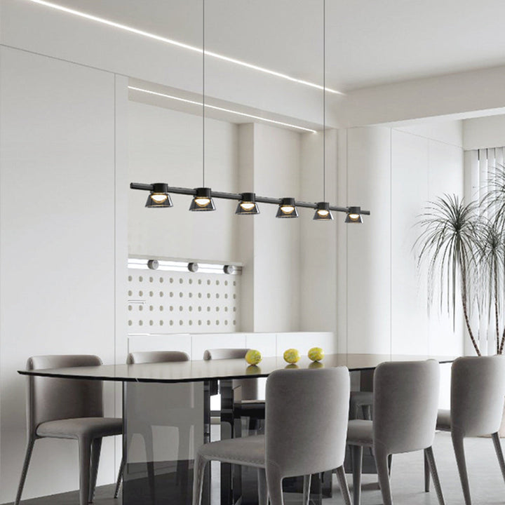 Arisha Moderno LED Lampada a Sospensione Metallo Nero Lineare Sala da Pranzo/Soggiorno/Camera da Letto