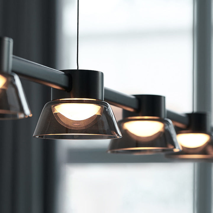 Arisha Moderno LED Lampada a Sospensione Metallo Nero Lineare Sala da Pranzo/Soggiorno/Camera da Letto