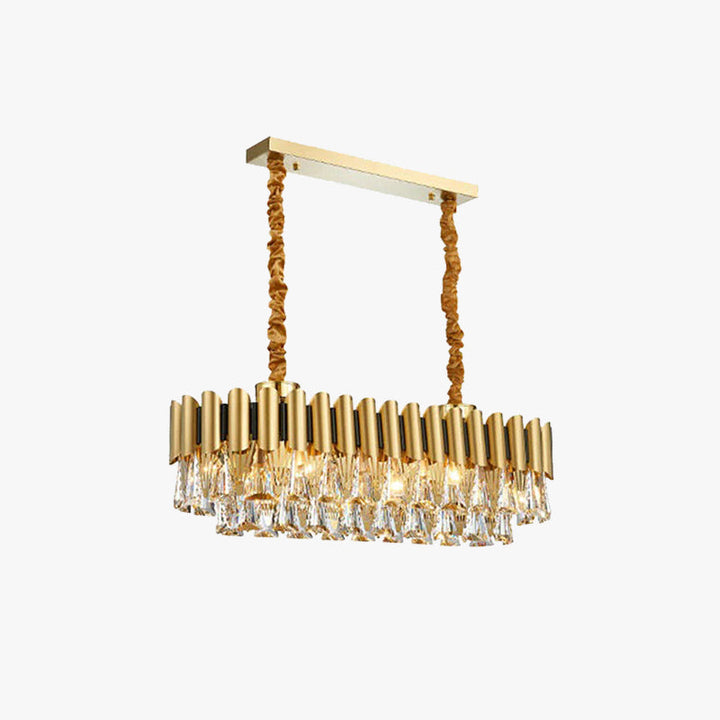 Kristy Moderno LED Lampadari Rettangolare Lusso Metallo Cristallo Oro Piccolo Soggiorno/Camera da Letto