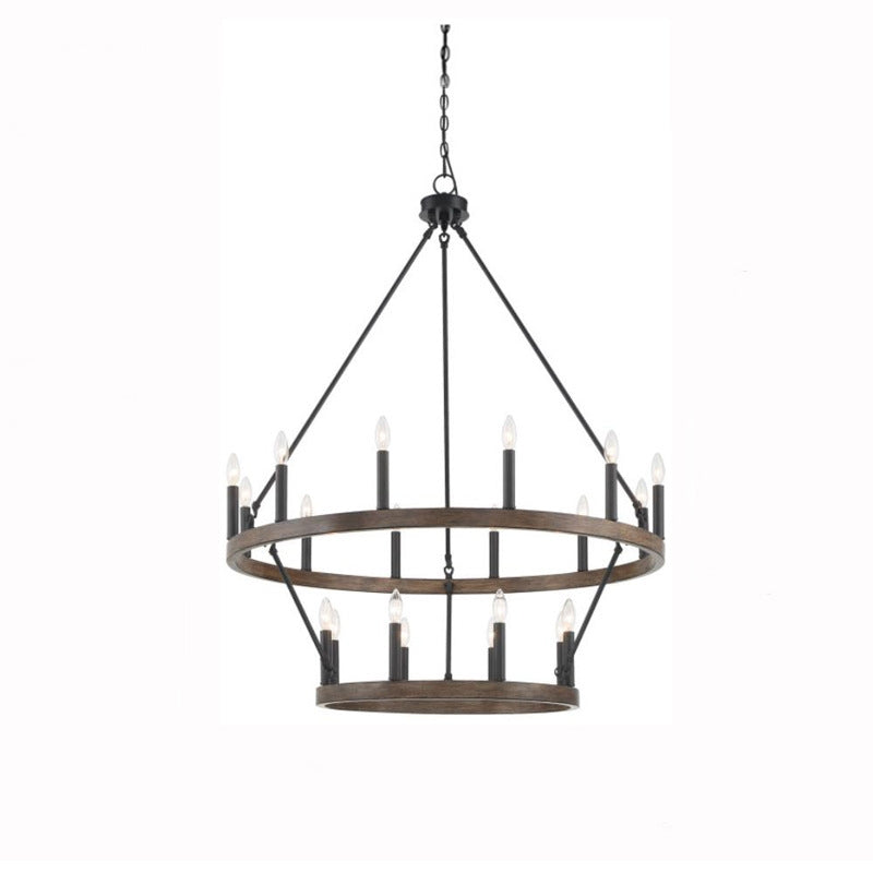 Silva Lampadario LED Moderno Industriale in Metallo Nero per Soggiorno