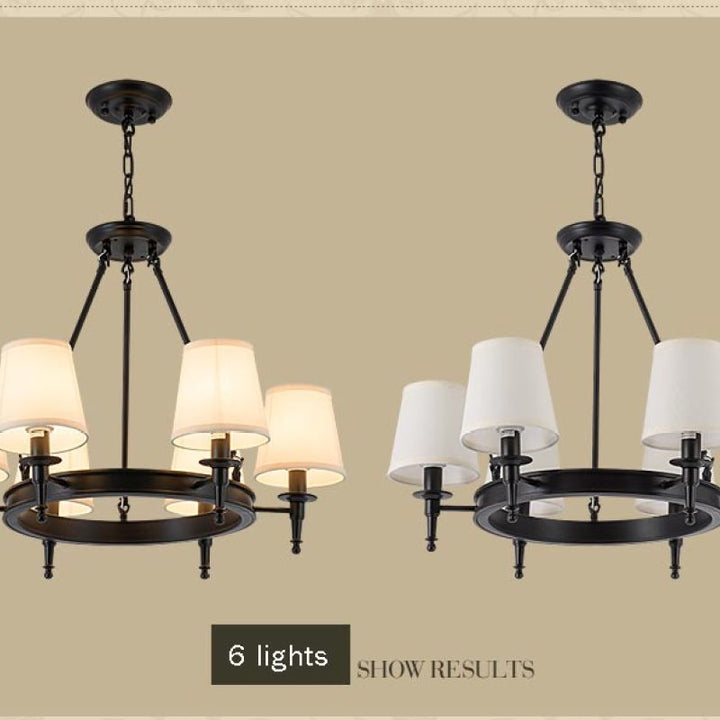 Silva Vintage Industriale LED Lampade a Sospensione Metallo Tessuto Nero/Marrone Sala da Pranzo