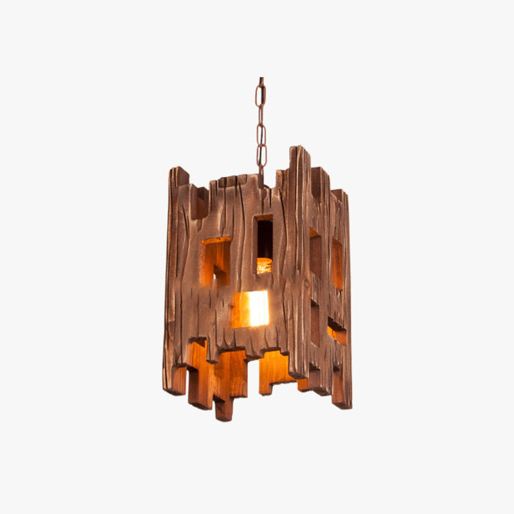 Epoch Retro Rettangolare Lampade a Sospensione Metallo/Legno