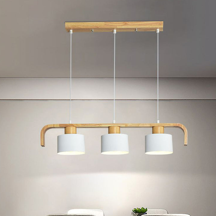 Valentina Lampade a Sospensione Cilindro Nordico, Legno, Camera da Letto