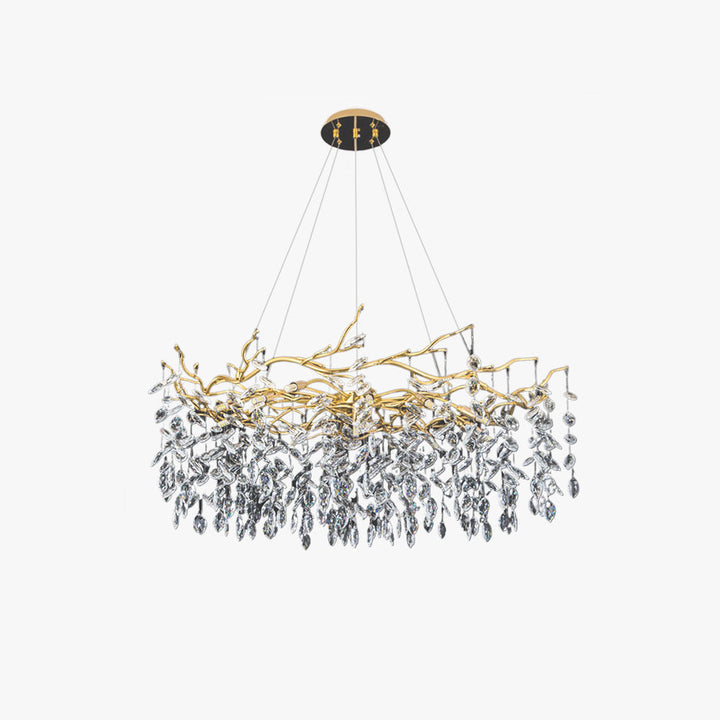 Kristy Design LED Lampada a Sospensione Artistico in Metallo/Cristallo Oro Soggiorno/Camera da Letto