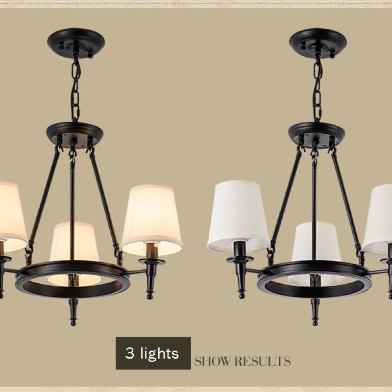 Silva Vintage Industriale LED Lampade a Sospensione Metallo Tessuto Nero/Marrone Sala da Pranzo