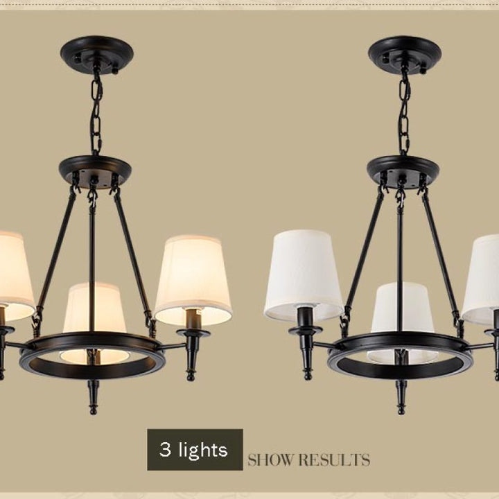 Silva Vintage Industriale LED Lampade a Sospensione Metallo Tessuto Nero/Marrone Sala da Pranzo