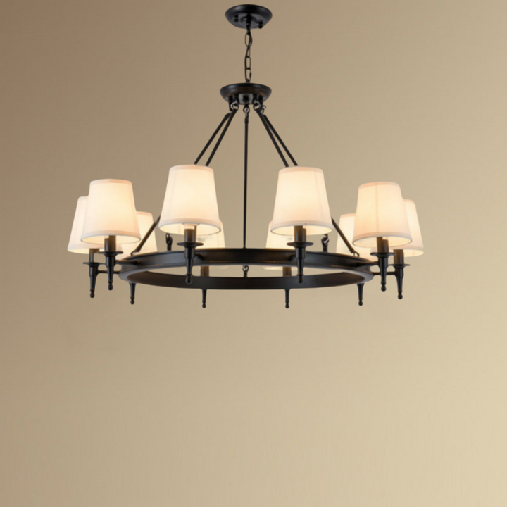 Silva Vintage Industriale LED Lampade a Sospensione Metallo Tessuto Nero/Marrone Sala da Pranzo