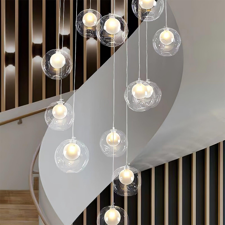 Arisha Multi-teste Globo Cluster Chandelier Vetro Sala da Pranzo Soggiorno