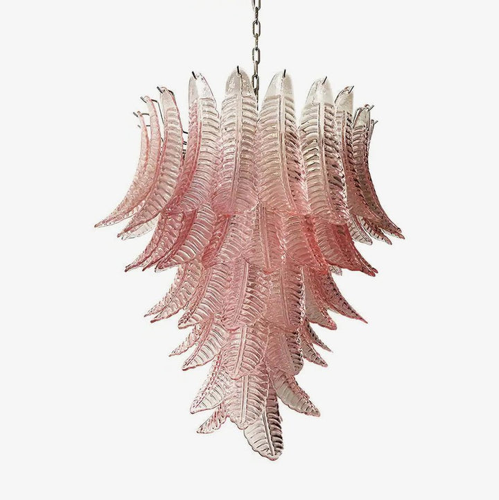 Liorisian lampadario Rosa Foglie in vetro di Murano Stratificato a Cascata romantico