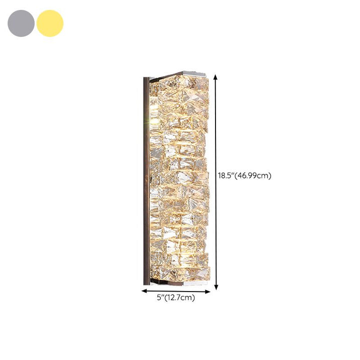 Kristy LED Applique Metallo Cristallo Rettangolare Moderno