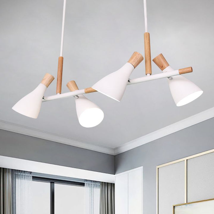 Valentina Lampade a Sospensione Nordico Corda Legno Bianco/Verde/Grigio