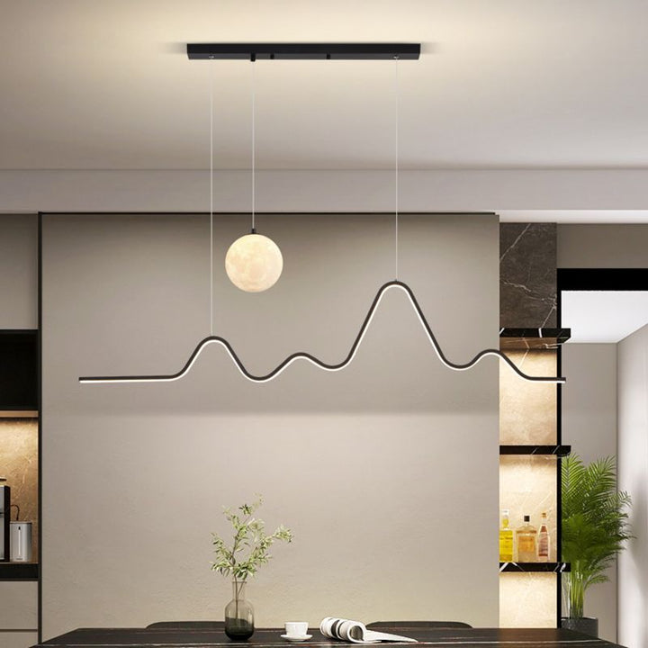 Arisha Lusso Onda Luna Metallo Silicagel Lampade a Sospensione