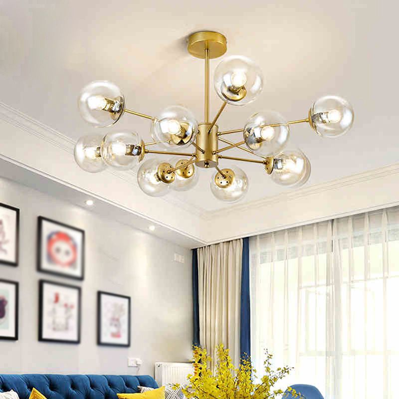 Valentina Moderno LED Semplice Lampade a Sospensione Vetro Metallo Nero/Oro Soggiorno/Camera da Letto