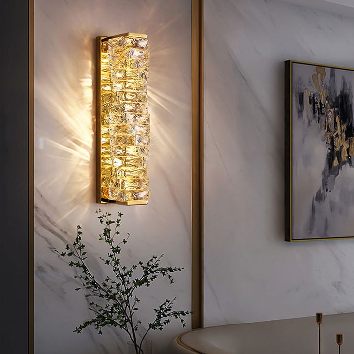 Kristy LED Applique Metallo Cristallo Rettangolare Moderno