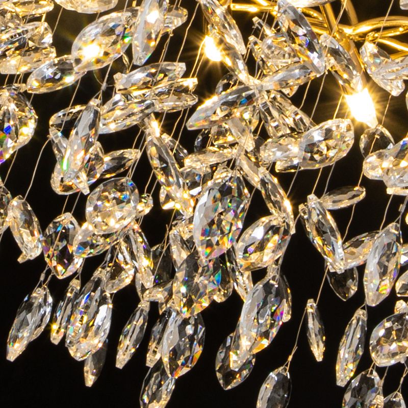 Kristy Design LED Lampada a Sospensione Artistico in Metallo/Cristallo Oro Soggiorno/Camera da Letto