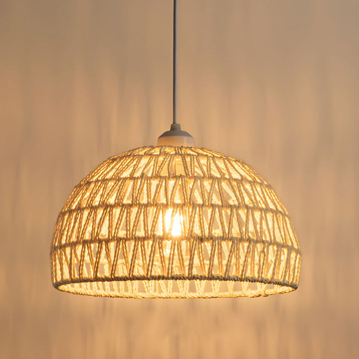 Arisha Retrò LED Legno Rattan Sospensione Camera da Letto Ristorante