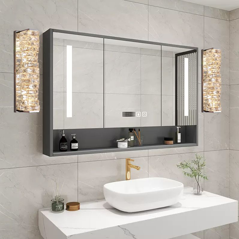 Kristy LED Applique Metallo Cristallo Rettangolare Moderno