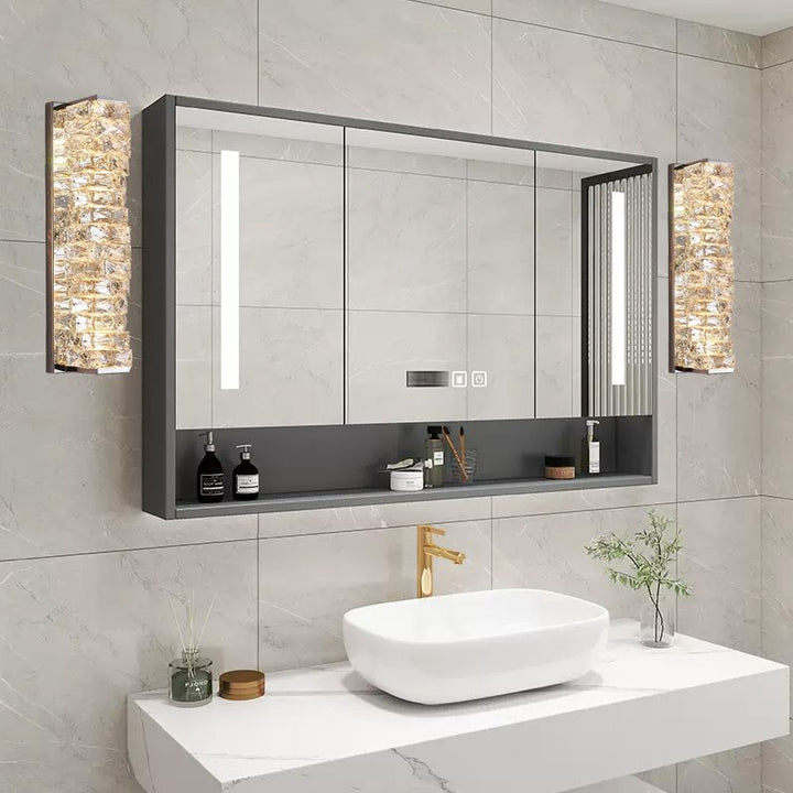 Kristy LED Applique Metallo Cristallo Rettangolare Moderno