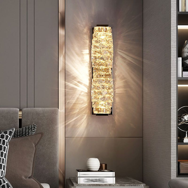 Kristy LED Applique Metallo Cristallo Rettangolare Moderno