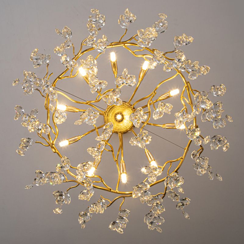 Kristy Design LED Lampada a Sospensione Artistico in Metallo/Cristallo Oro Soggiorno/Camera da Letto