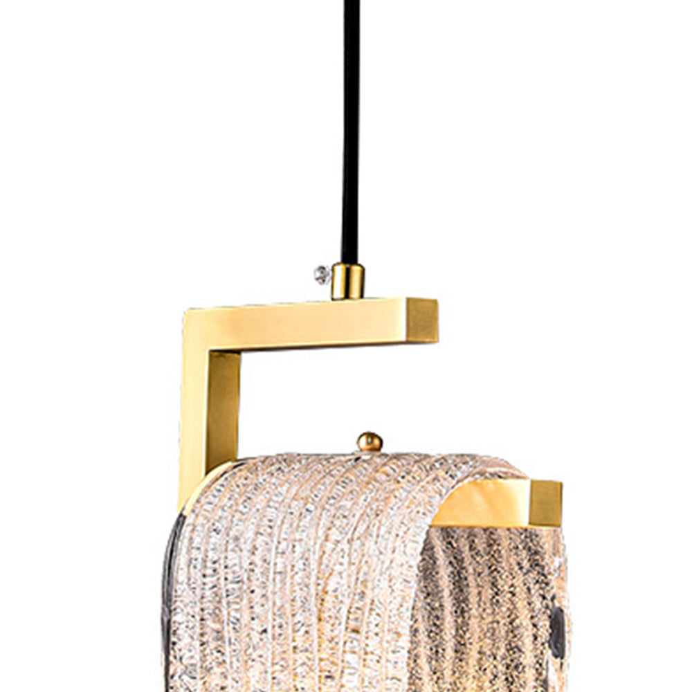 Kristy Lampade a Sospensione Cristallo/Ottone Oro Gelatina Moderna
