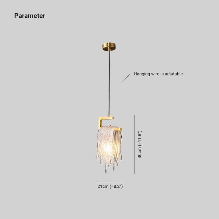 Kristy Lampade a Sospensione Cristallo/Ottone Oro Gelatina Moderna
