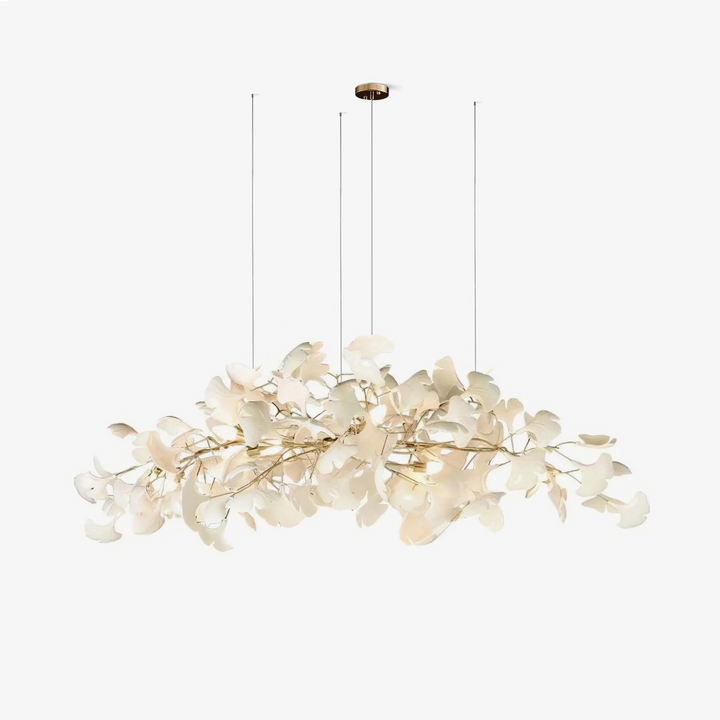 Olivia Lampadario Gingko Stile Art Déco con Foglie Inclinate Verso il Basso