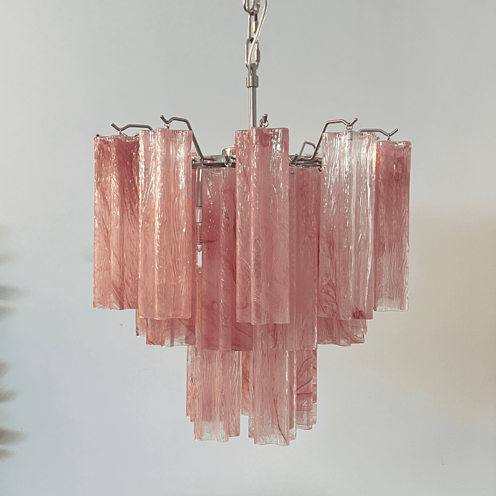 Liorinira lampadario Tubi in vetro Rosa Stratificato moderno