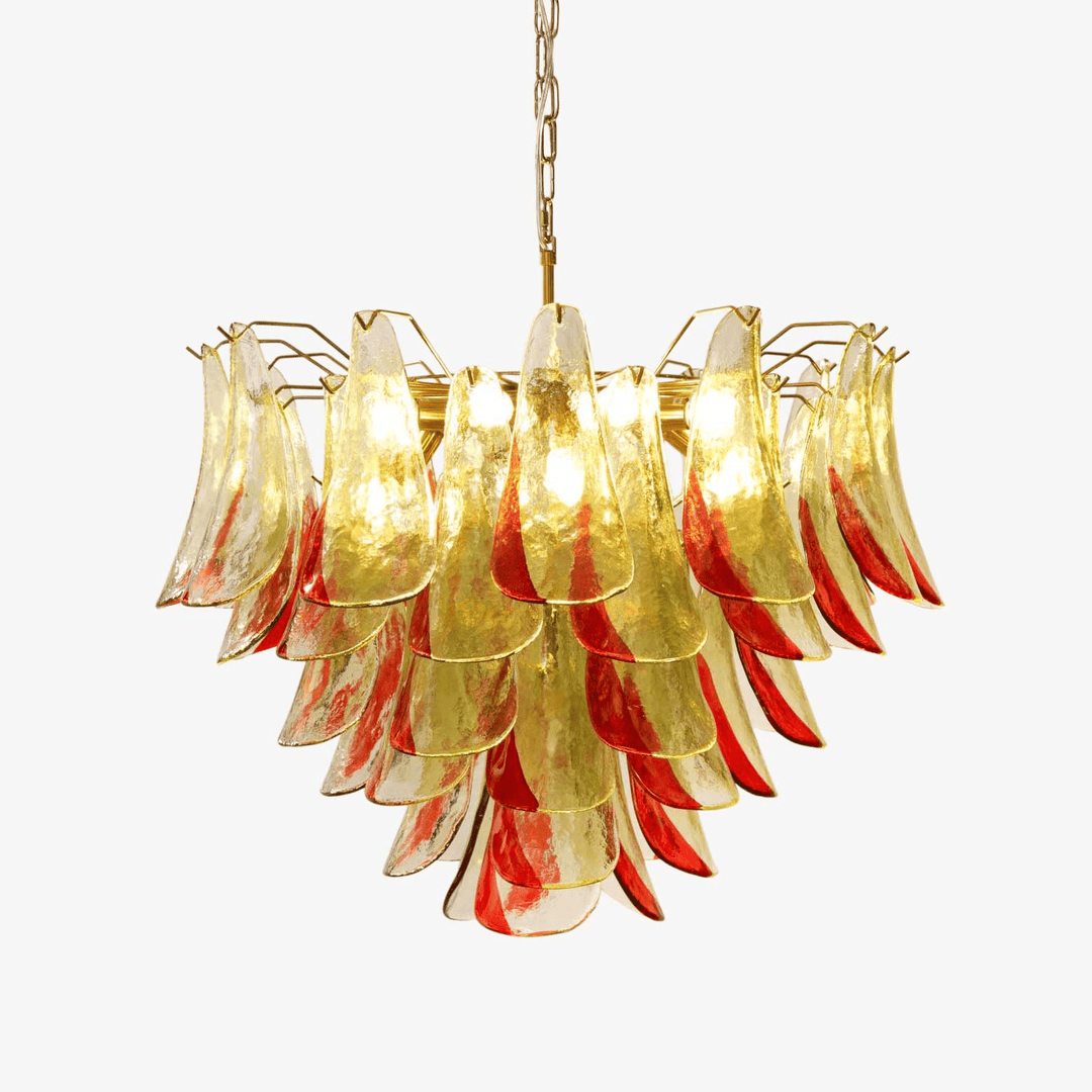 Celoraria lampadario vetro di Murano petali elegante