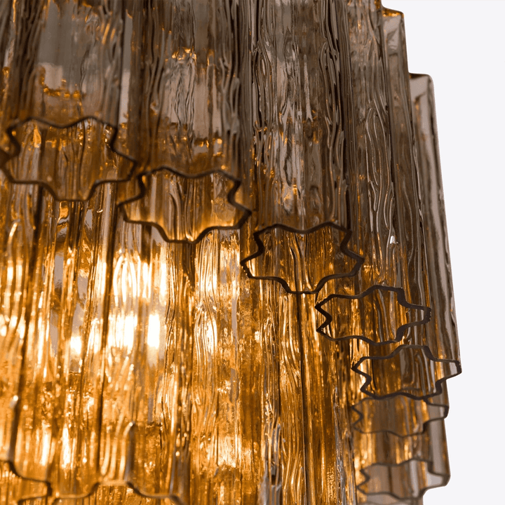 Celinian lampadario Cinque Livelli Tubi vetro a Coste grande di metà secolo
