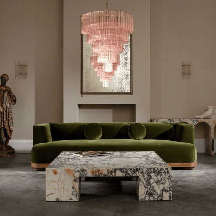 Celinian lampadario Cinque Livelli Tubi vetro a Coste grande di metà secolo