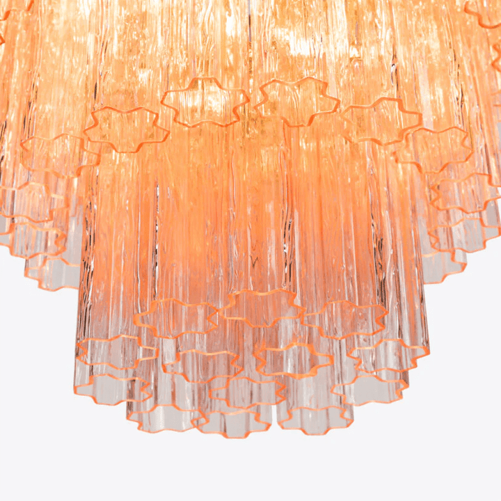 Eiraora lampadario vetro a Prisma Rosa Livelli elegante