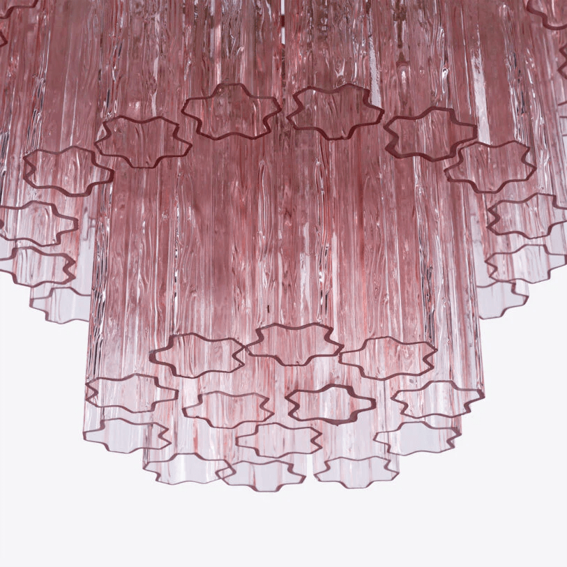 Eiraora lampadario vetro a Prisma Rosa Livelli elegante