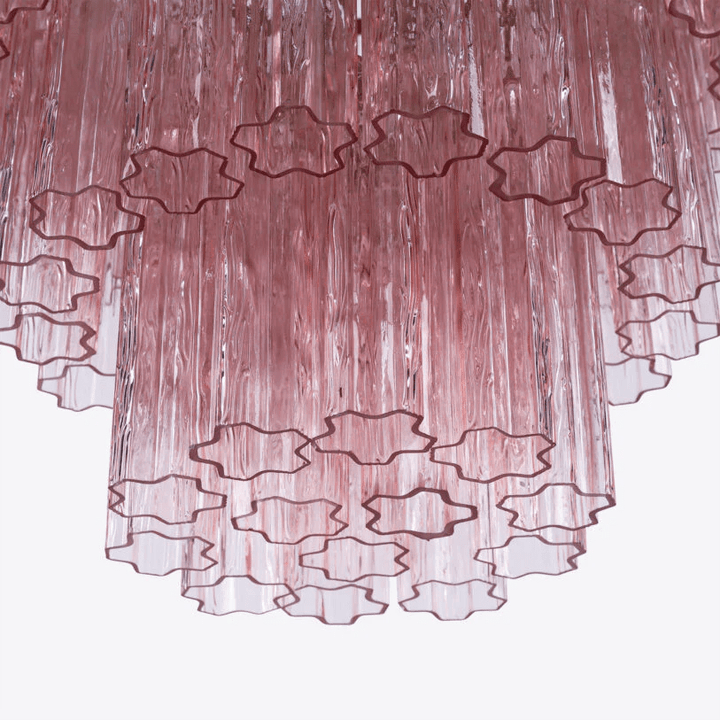 Eiraora lampadario vetro a Prisma Rosa Livelli elegante