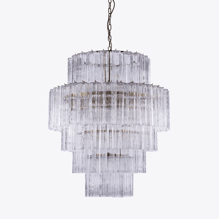 Eiraora lampadario vetro a Prisma Rosa Livelli elegante