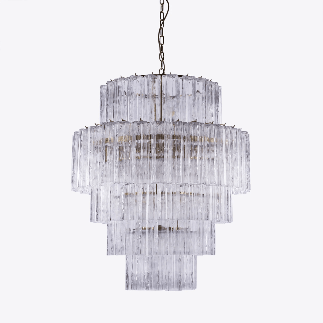 Eiraora lampadario vetro a Prisma Rosa Livelli elegante
