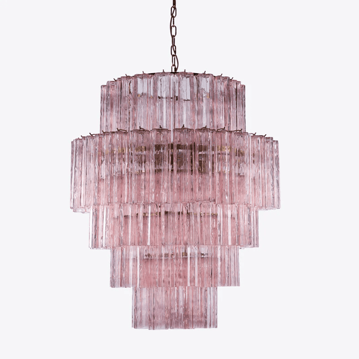 Eiraora lampadario vetro a Prisma Rosa Livelli elegante
