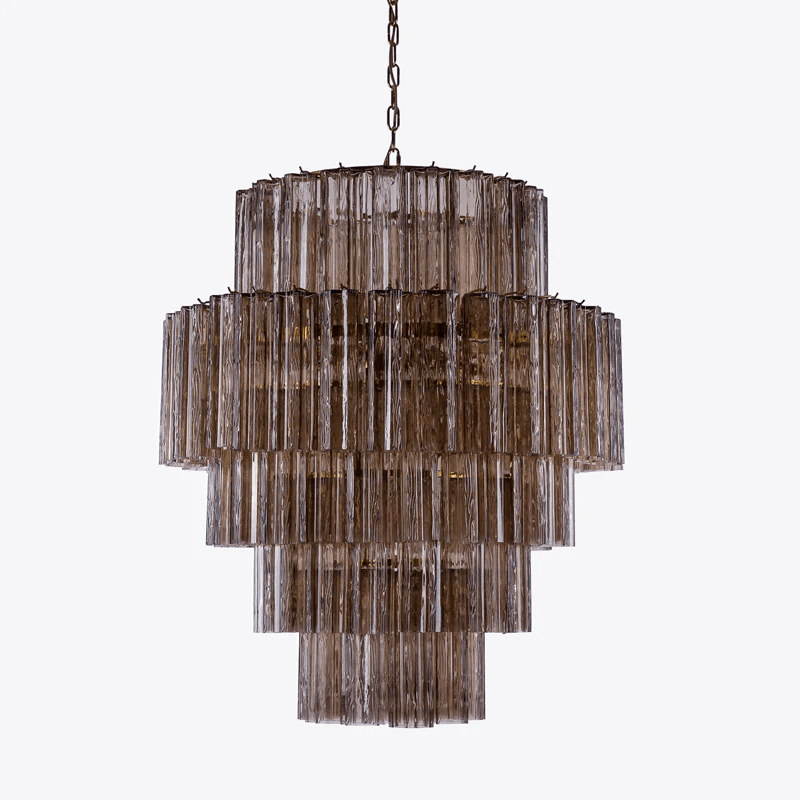 Eiraora lampadario vetro a Prisma Rosa Livelli elegante