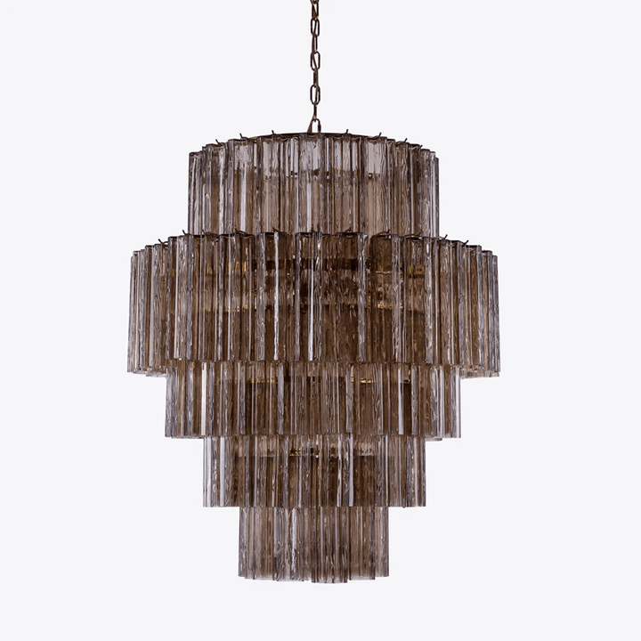 Eiraora lampadario vetro a Prisma Rosa Livelli elegante